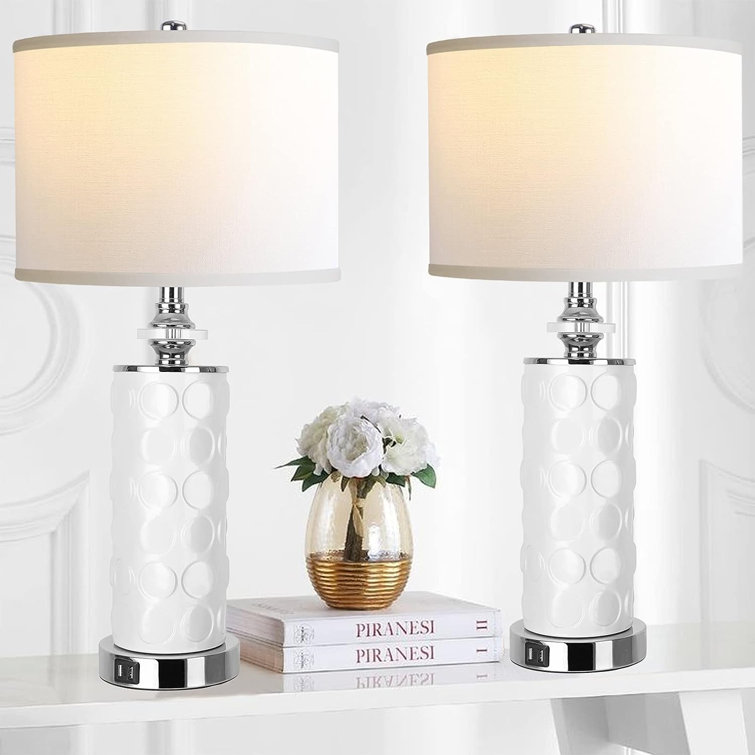 Orren Ellis Modern Ceramic Tall Table Lamps For Bedroom, Living Room